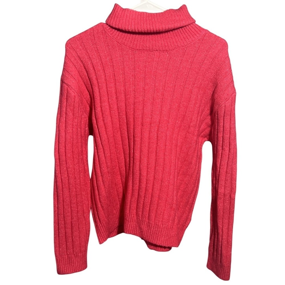 Art Class Girls' Ribbed Turtleneck Sweater Coral Pink Size XXL (18) Recycled